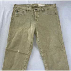AG Anthropologie The Abbey Mid Rise Super Skinny Ankle Sateen Jeans, Size 31R